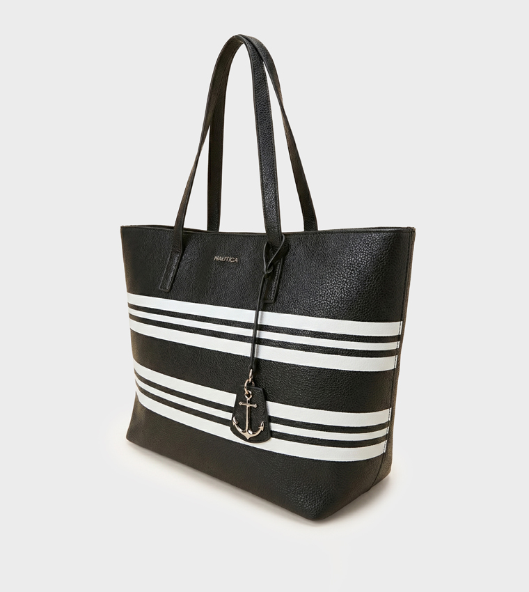 ARIAL Striped Tote Bag with Pouch
