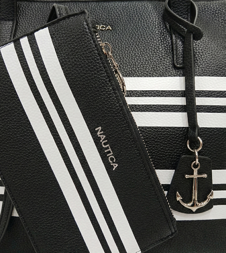 ARIAL Striped Tote Bag with Pouch