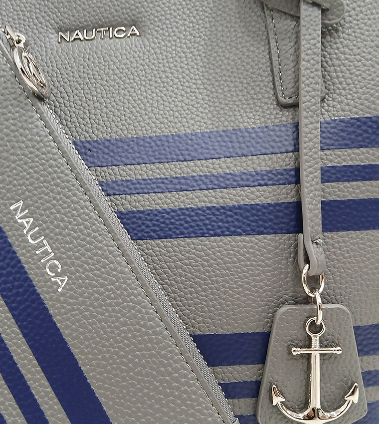 ARIAL Striped Tote Bag with Pouch