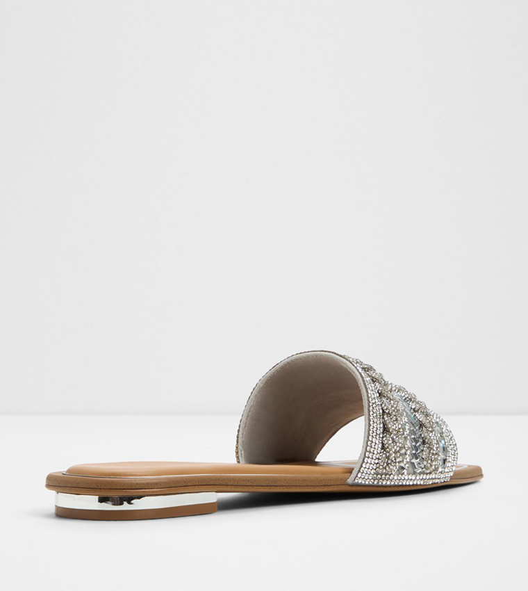 NAVALIA Embellished Flat Sandals