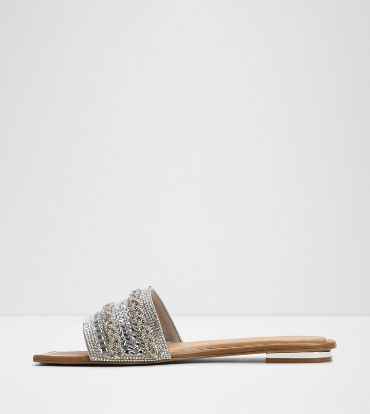 NAVALIA Embellished Flat Sandals