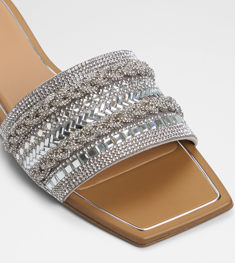 NAVALIA Embellished Flat Sandals