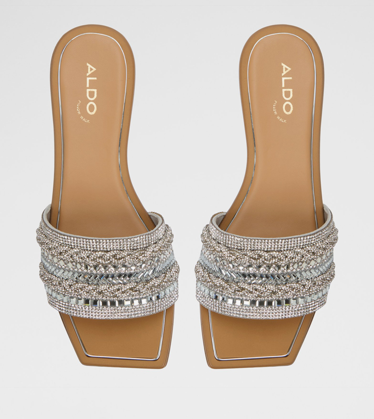 NAVALIA Embellished Flat Sandals