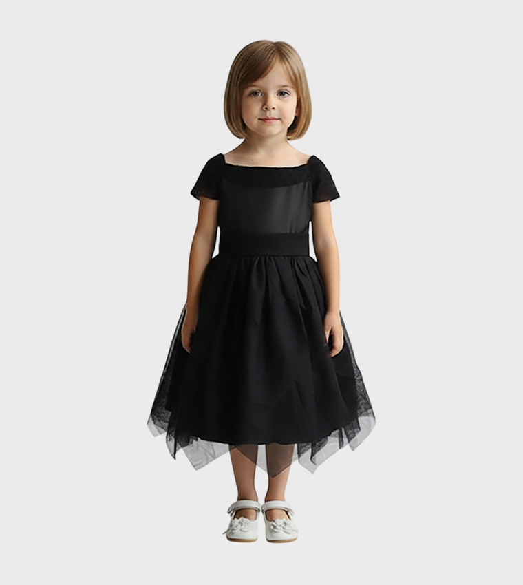 Buy Ddaniela Fairy Short Sleeves Tulle Party Dress In Black | 6thStreet UAE Buy Ddaniela Fairy Short Sleeves Tulle Party Dress In Black | 6thStreet UAE