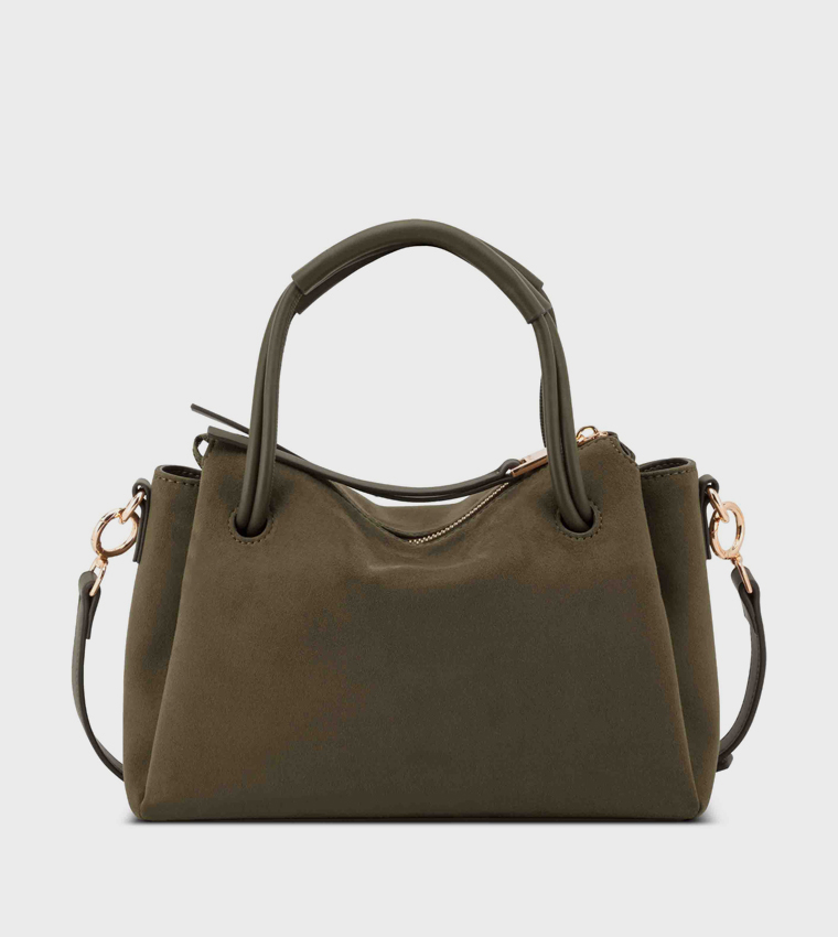 RENAN Solid Zip Satchel Bag