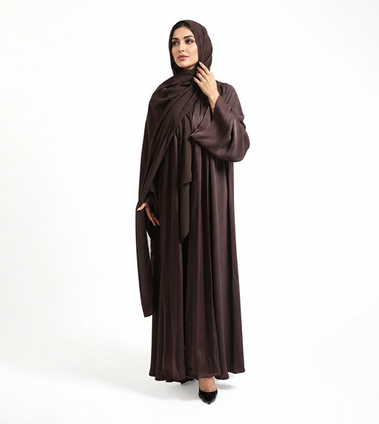 Solid Flared Sleeves Abaya
