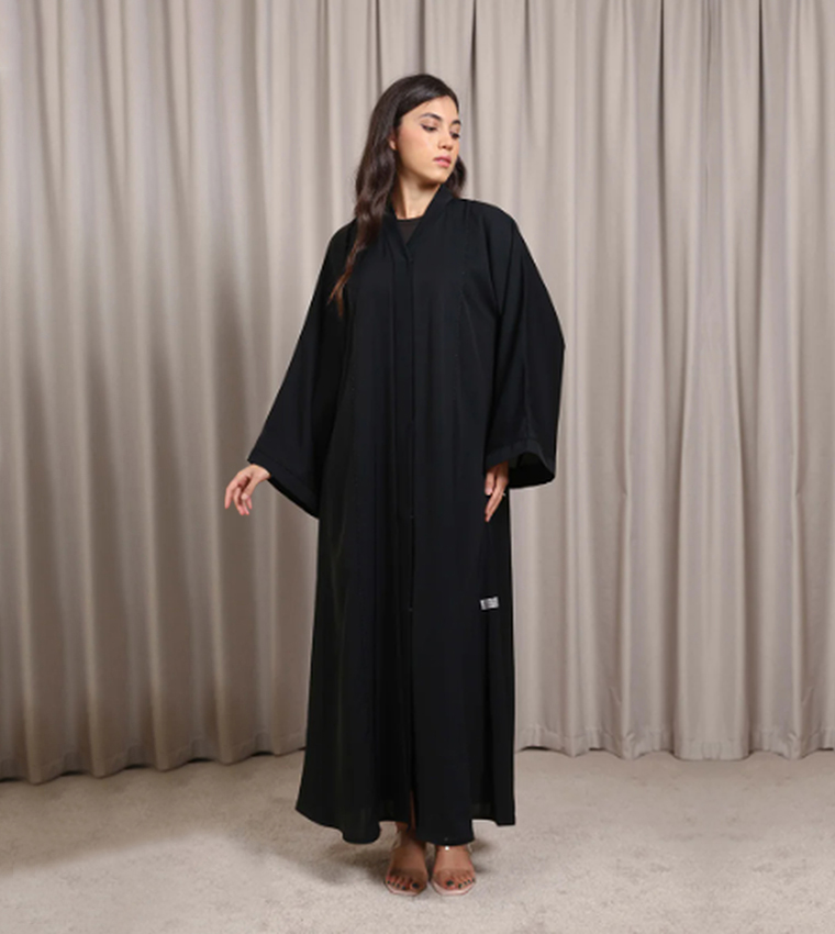 Solid Flared Sleeves Nida Abaya