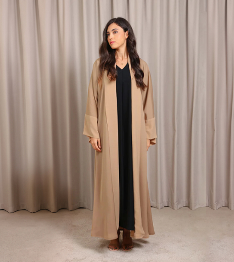 Solid Flared Sleeves Abaya