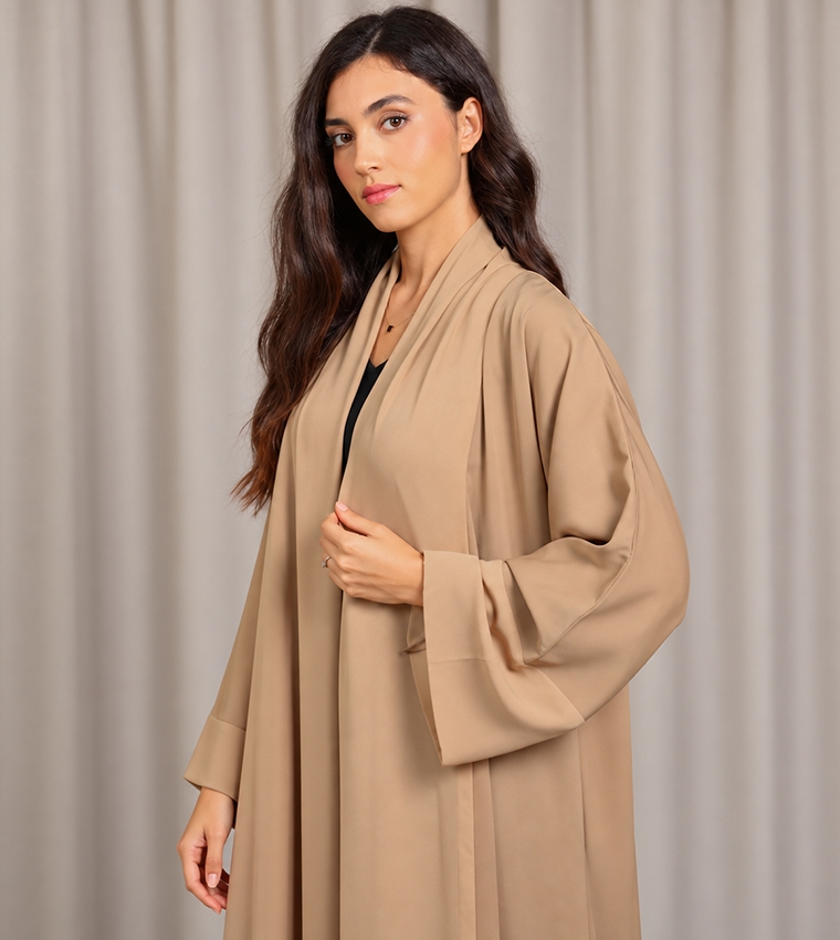 Solid Flared Sleeves Abaya