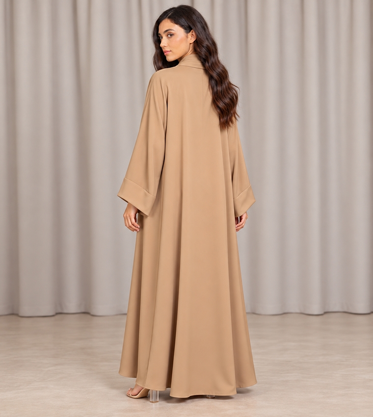 Solid Flared Sleeves Abaya