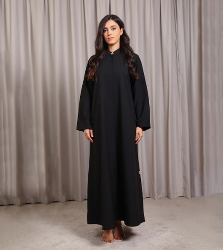 Solid High Neck Abaya
