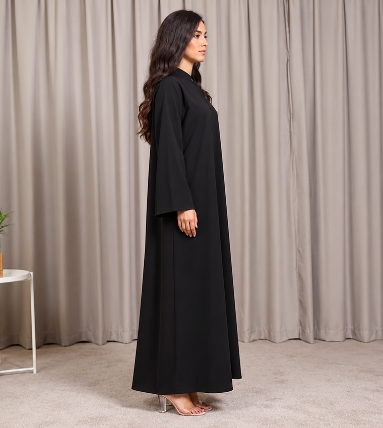 Solid High Neck Abaya