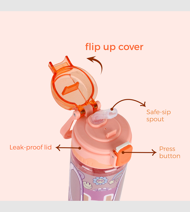 Printed Water Bottle with Straw - 700ml