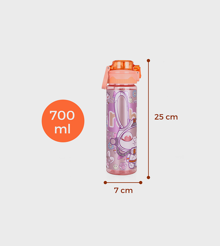 Printed Water Bottle with Straw - 700ml