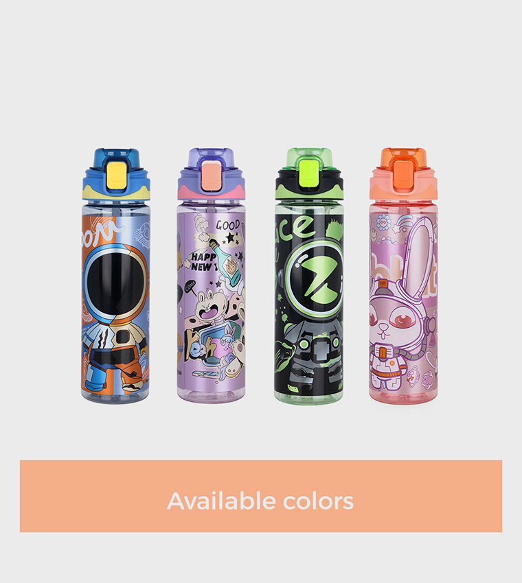 Printed Water Bottle with Straw - 700ml