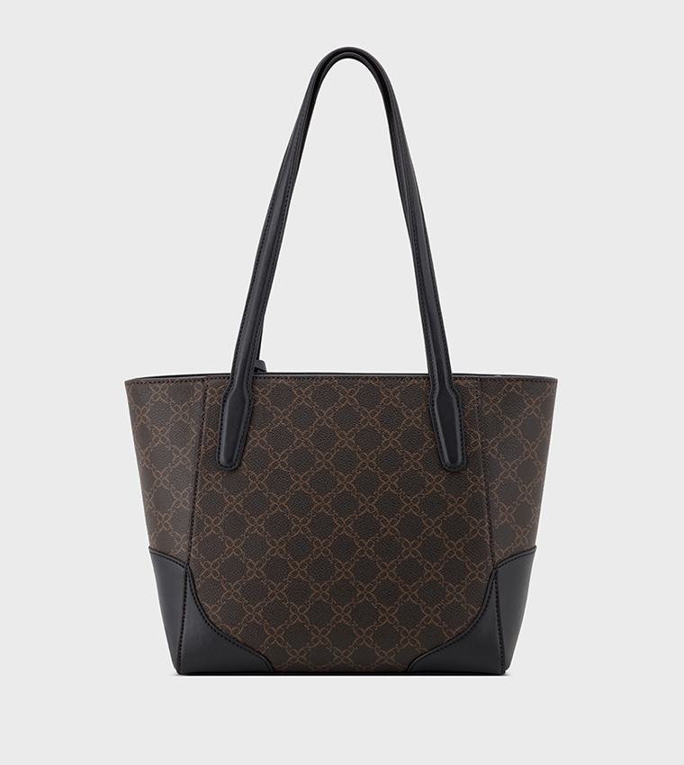 Monogram Patterned Zip Tote Bag