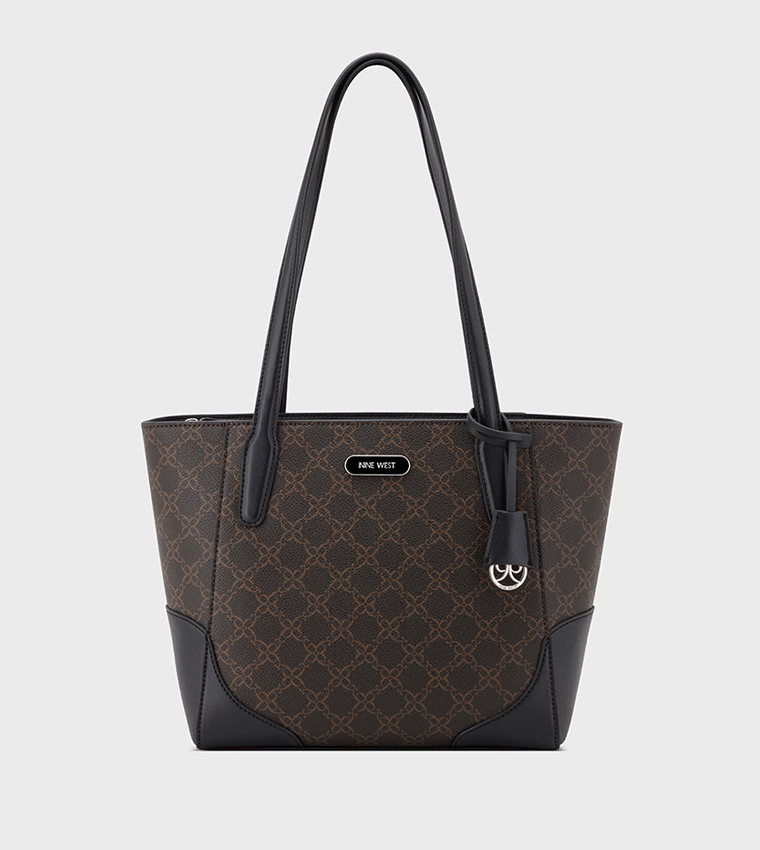 Monogram Patterned Zip Tote Bag