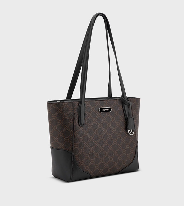 Monogram Patterned Zip Tote Bag