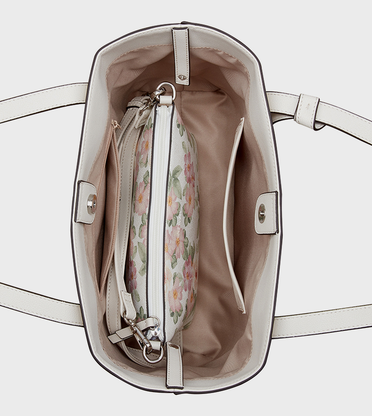 RUTHIE Textured Tote Bag  with Pouch