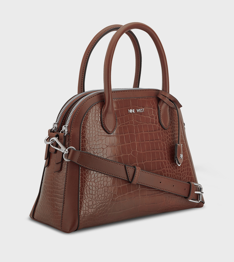 GERTRUDE Croc Textured Satchel Bag