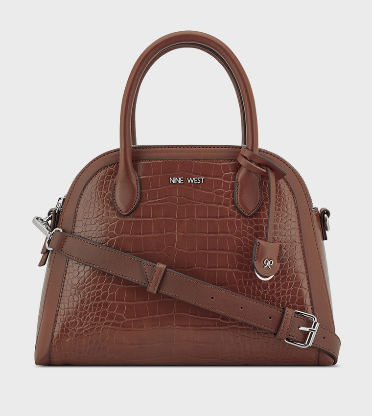 GERTRUDE Croc Textured Satchel Bag