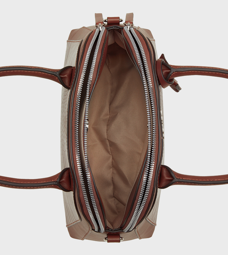 GERTRUDE Croc Textured Satchel Bag