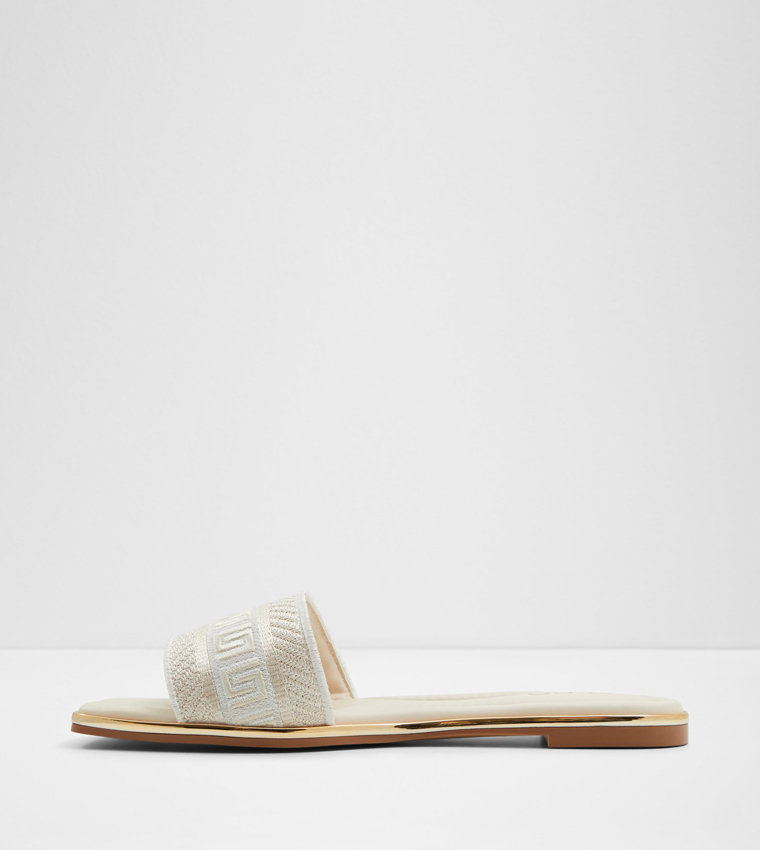 Aldo  Flat Sandals - Cream Flat Sandals