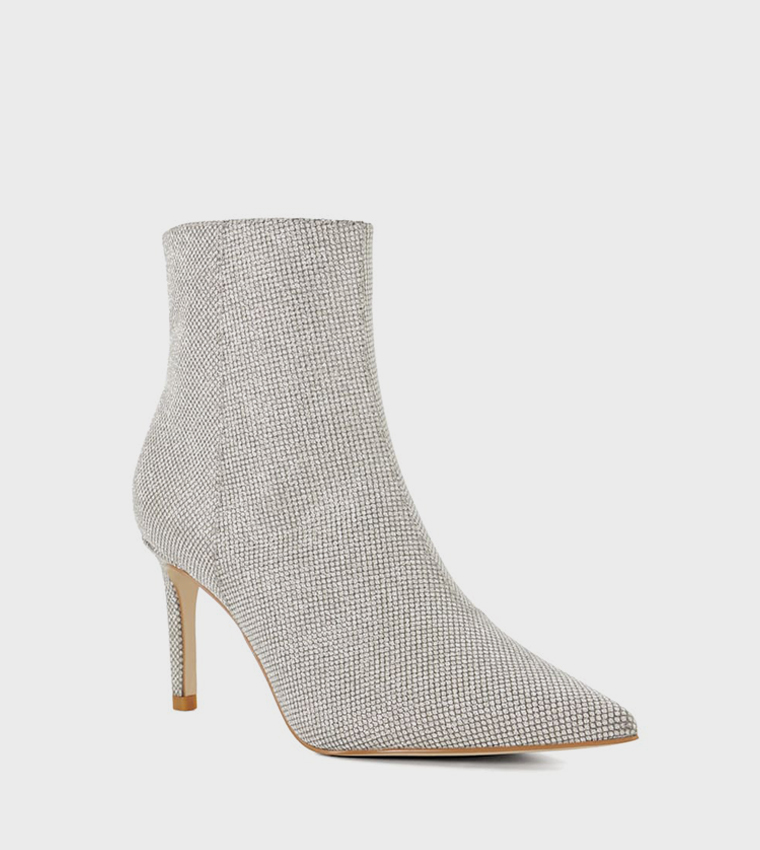 OONAZ Textured Heeled Ankle Boots