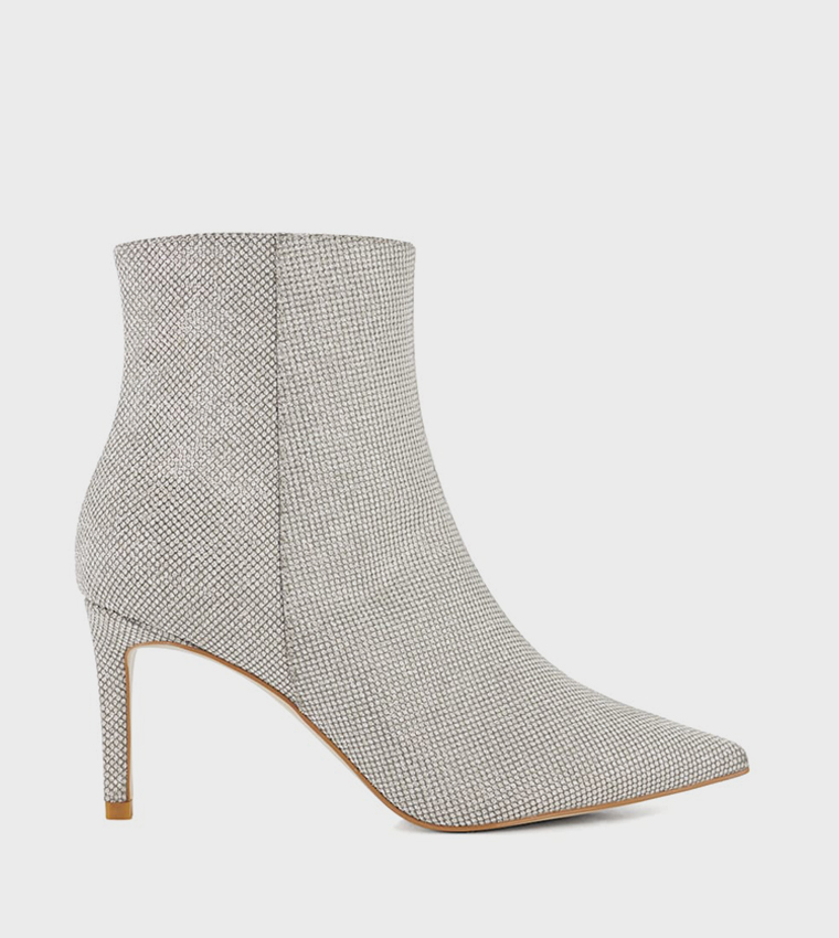 OONAZ Textured Heeled Ankle Boots