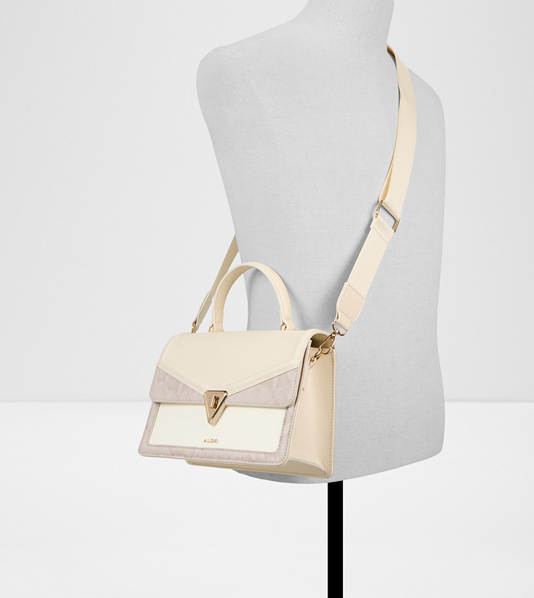 ORANGESPINE Color Block Top Handle Bag