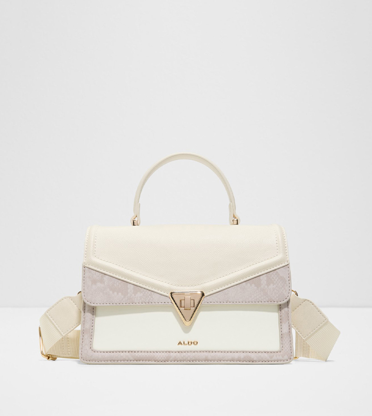 ORANGESPINE Color Block Top Handle Bag