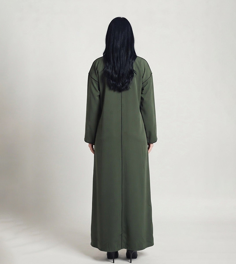 Solid Flared Sleeves Abaya