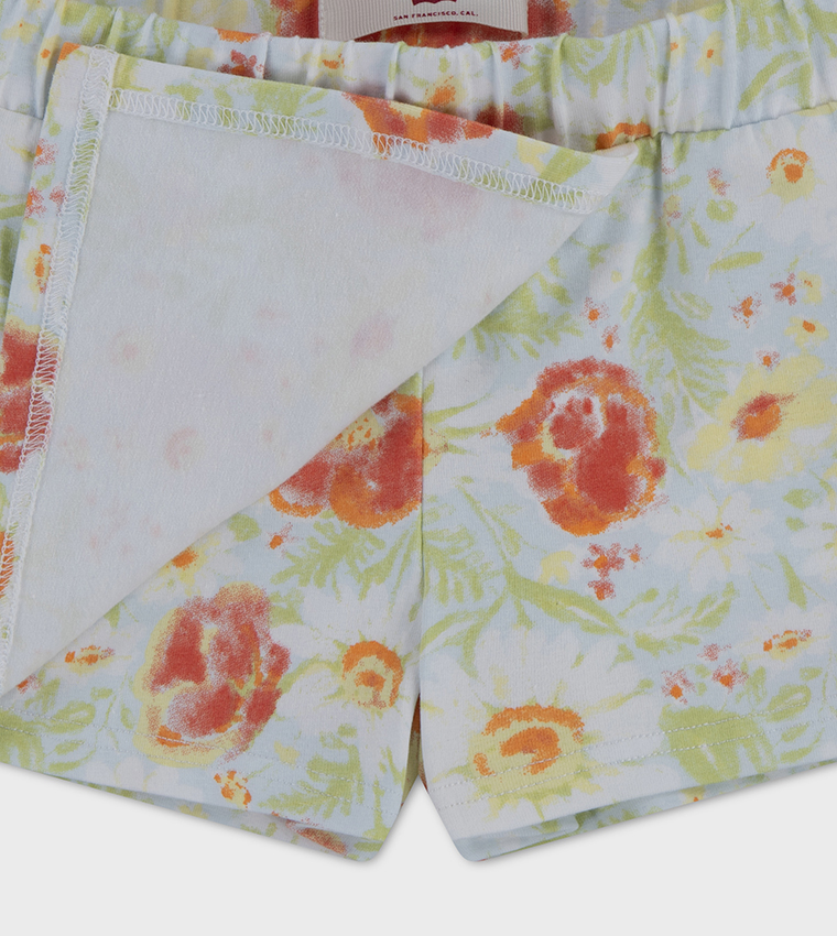 Printed Crew Neck Knit Top & Skort Set