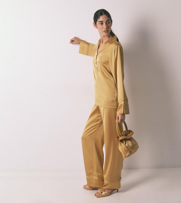 Long Satin Classic Pyjama Set