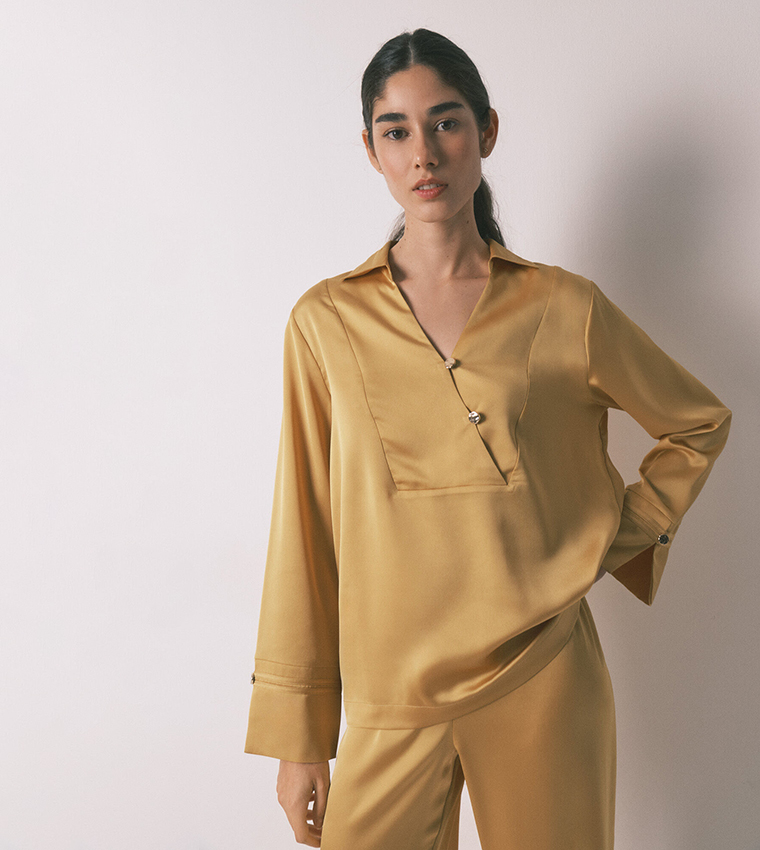 Long Satin Classic Pyjama Set