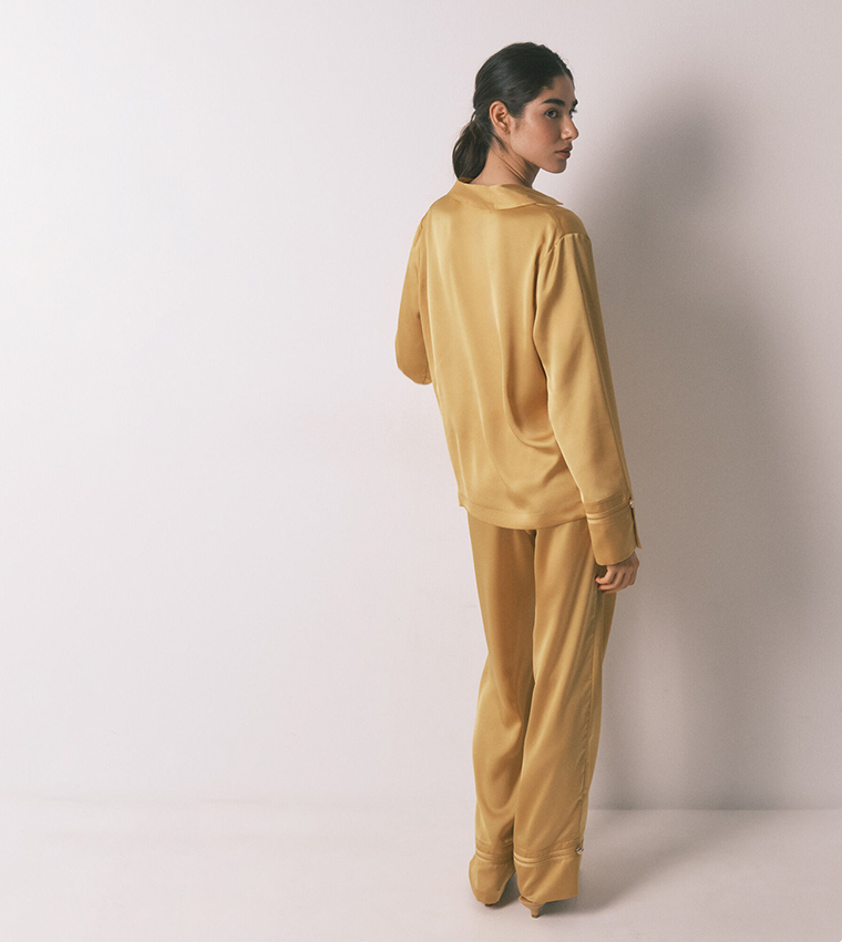 Long Satin Classic Pyjama Set