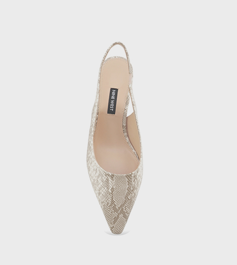 PAMELON Croc Textured Slingback Pumps
