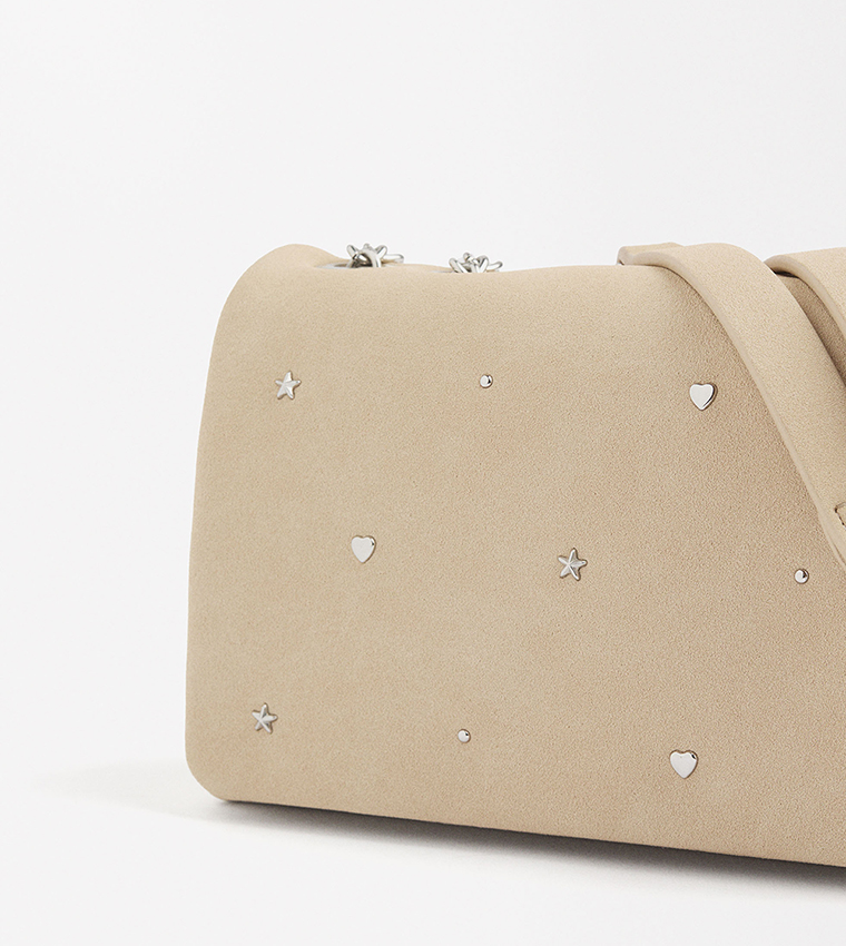 Embellished Flap Shoulder Bag