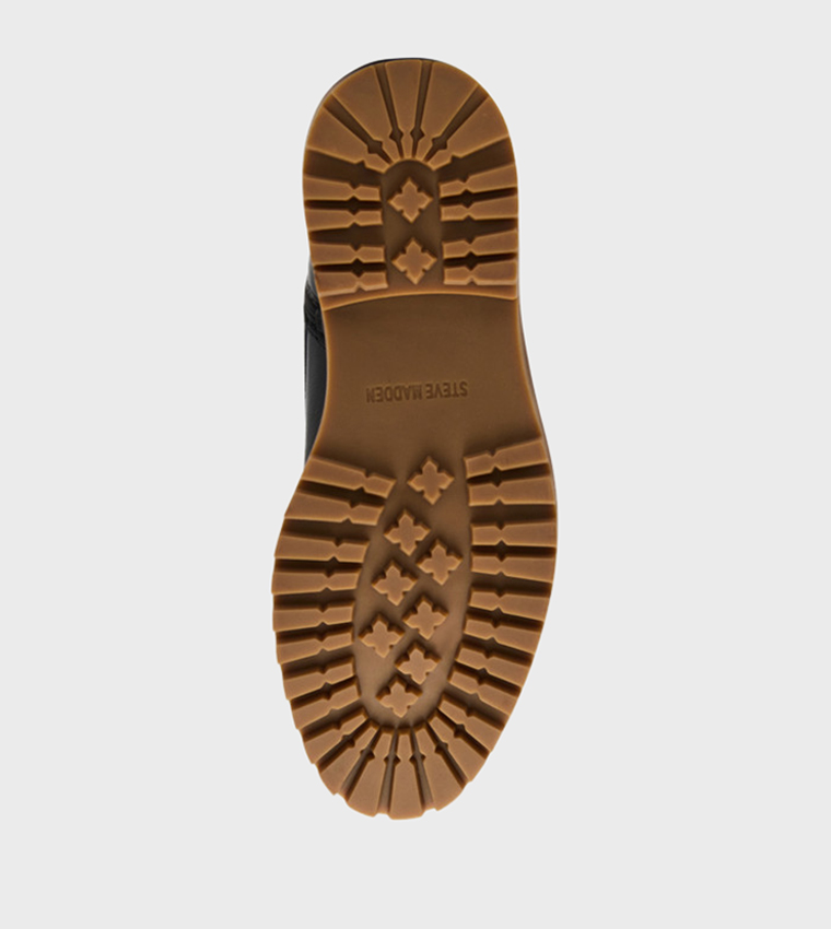PATROANE Solid Leather Lace-Up Boots