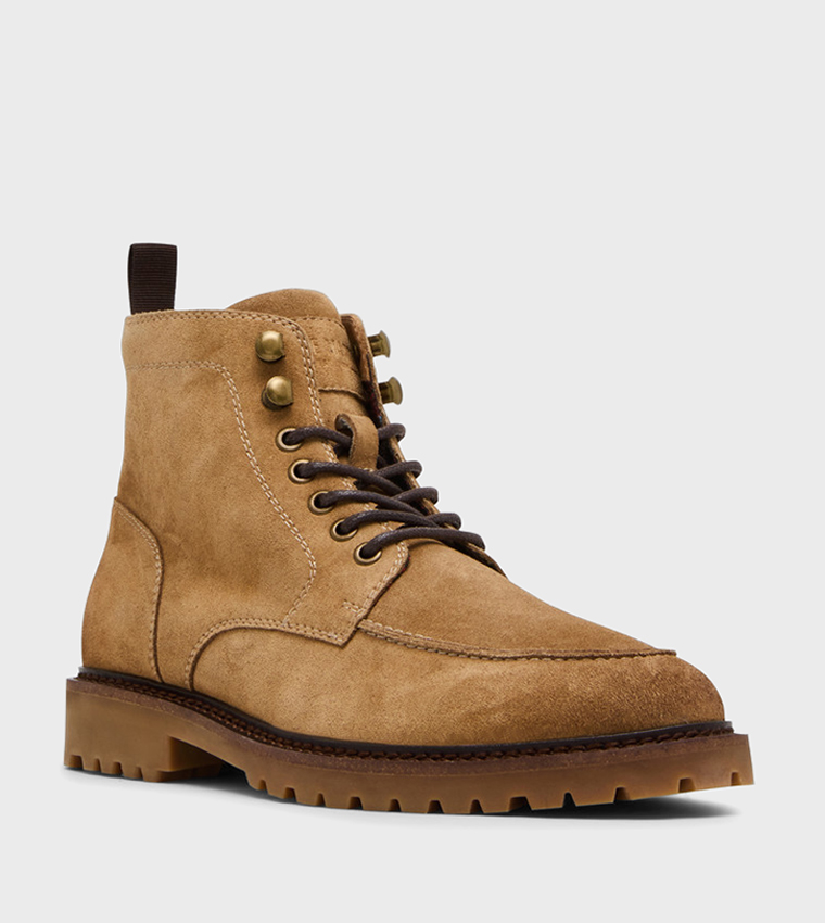 PATROANE Solid Suede Lace-Up Boots