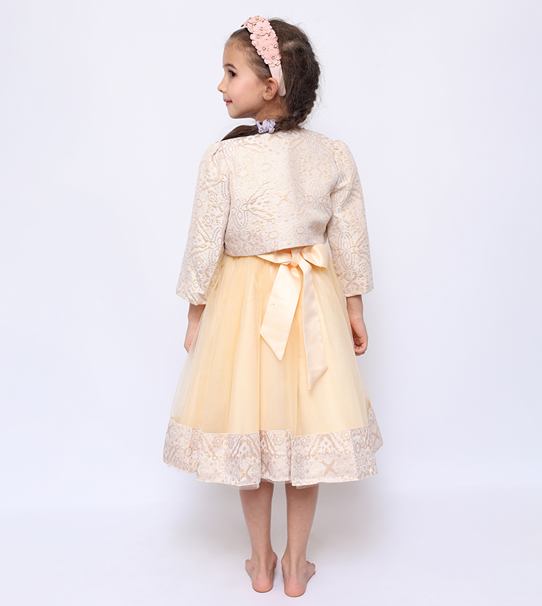 Samra Embroidered Party Dress with Jacket