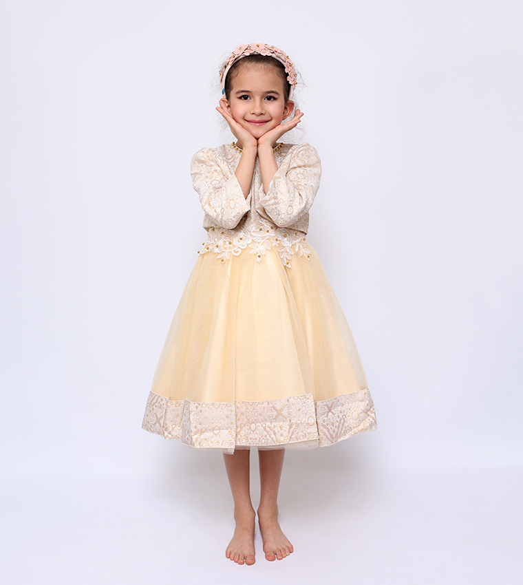 Samra Embroidered Party Dress with Jacket