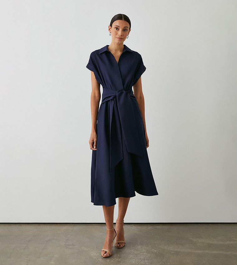 Belted Fit and Flare Dress