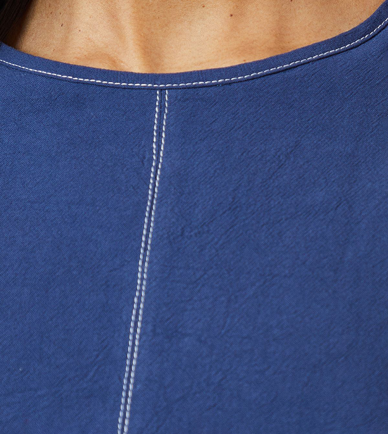 Seam Detail Pleat Detail Midi Dress