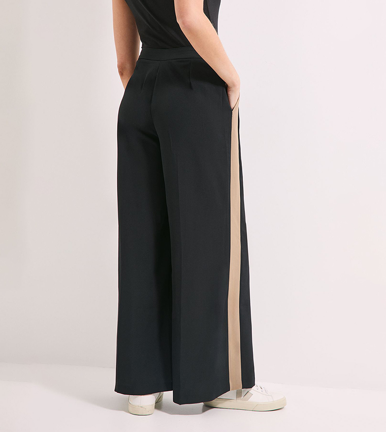 Side Striped Wide Leg Trousers