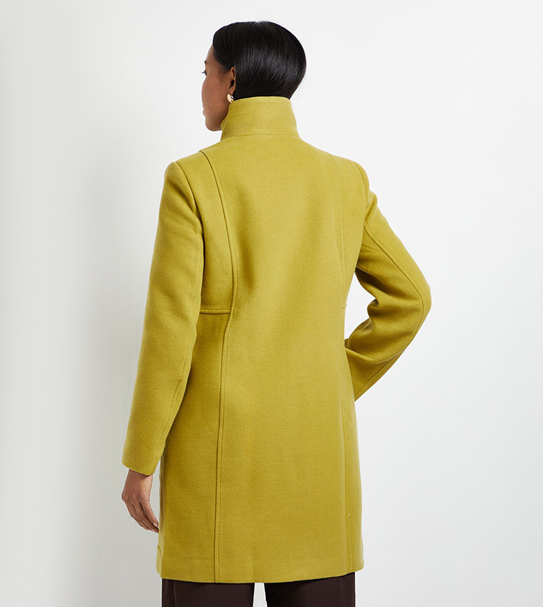 Long Sleeves Funnel Neck Coat