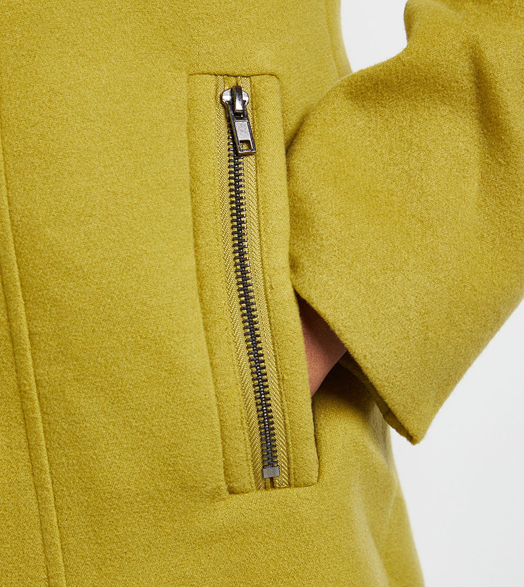 Long Sleeves Funnel Neck Coat