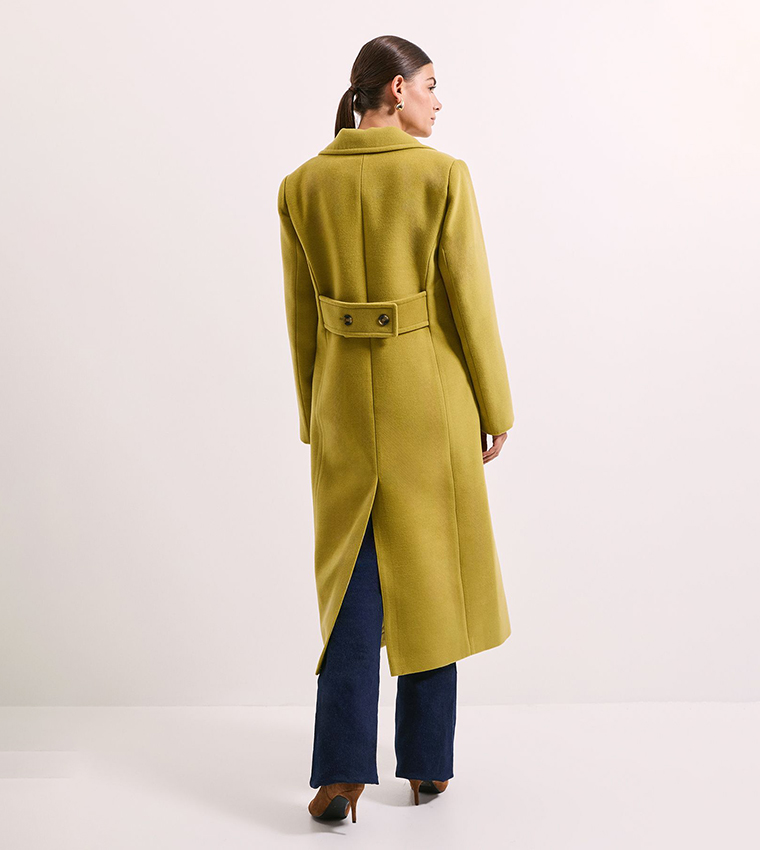 Single Breasted Midi Crombie Coat