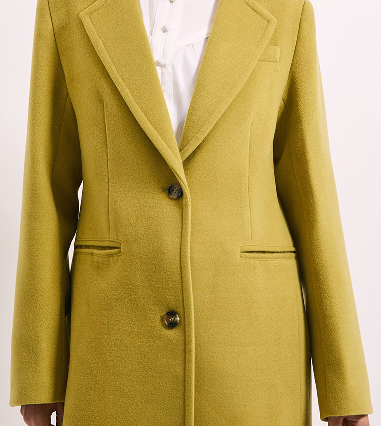 Single Breasted Midi Crombie Coat