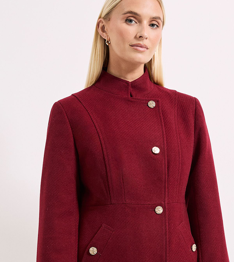 Military Wrap Button Up Coat